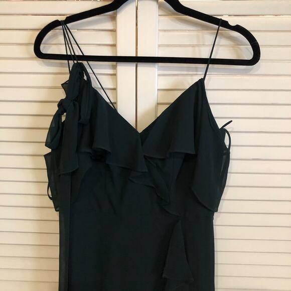 Theia Green Bridesmaid Eduarda Ruffle Maxi Dress - Picture 6 of 7